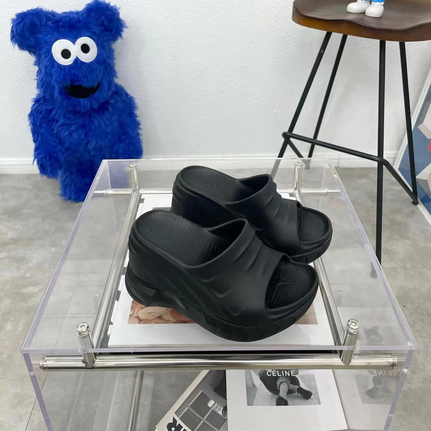 G Luxury brand casual Designer Slippers Marshmallow Sandals Slides Slipper  Wedge Foam Sandal Waterproof Slipper Platform Rubber Slide Shoes Beach Flip 