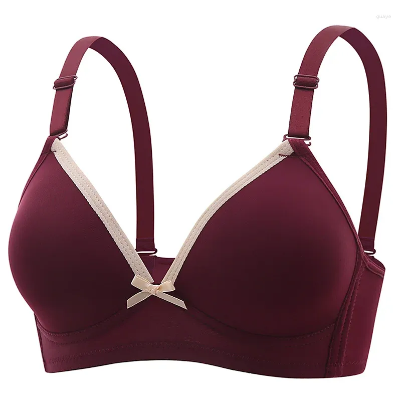 Bras Piccolo petto che raccoglie sottile senza anello in acciaio semplice comodo senza cucitura antifumo e reggiseno biancheria intima