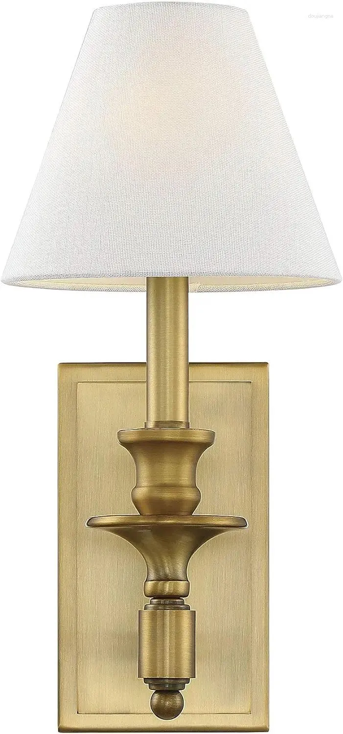 Wandlamp traditionele sconce in warm messing (15 "H x 7" H)