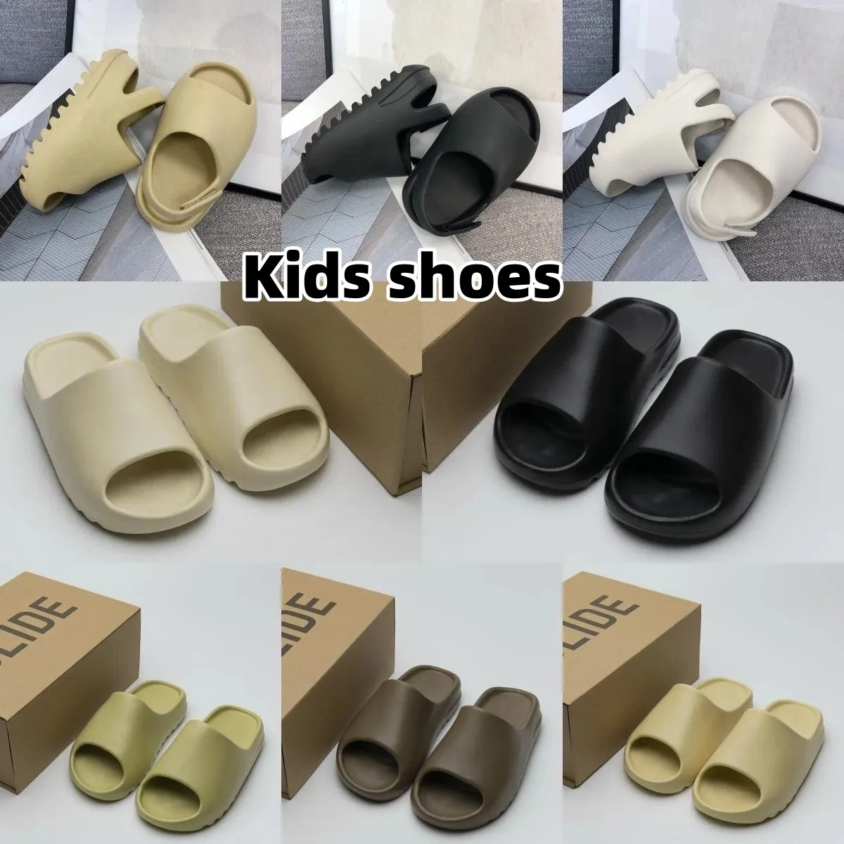 2024 Designer Kids Sandals Femme Platage pantoufles de caoutchouc Chaussures Chaussures noir blanc bleu rose Luxury Mens pour femmes Béche de mode Slipper mules éraflures Top Quality