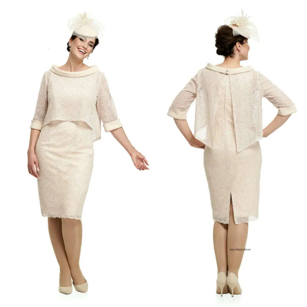 Modest JoyceyoungCollections Jewel Halfe Sleeve Split of the Bride with Jacket Lace Mother Dress Vricts Sital Valics 0508