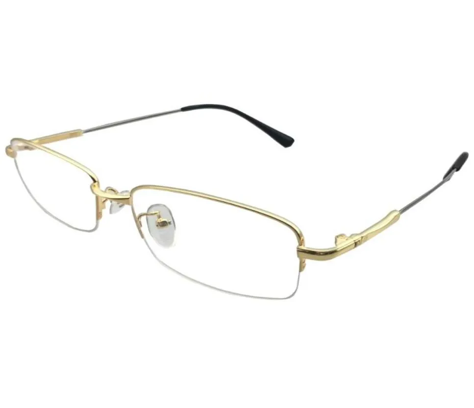 Lunettes de lecture à demi-jante Classic Eyeglasse Eyewear Mens Womens Prescription 050 to 60 Black Gold Silver Spectacles Su8395864