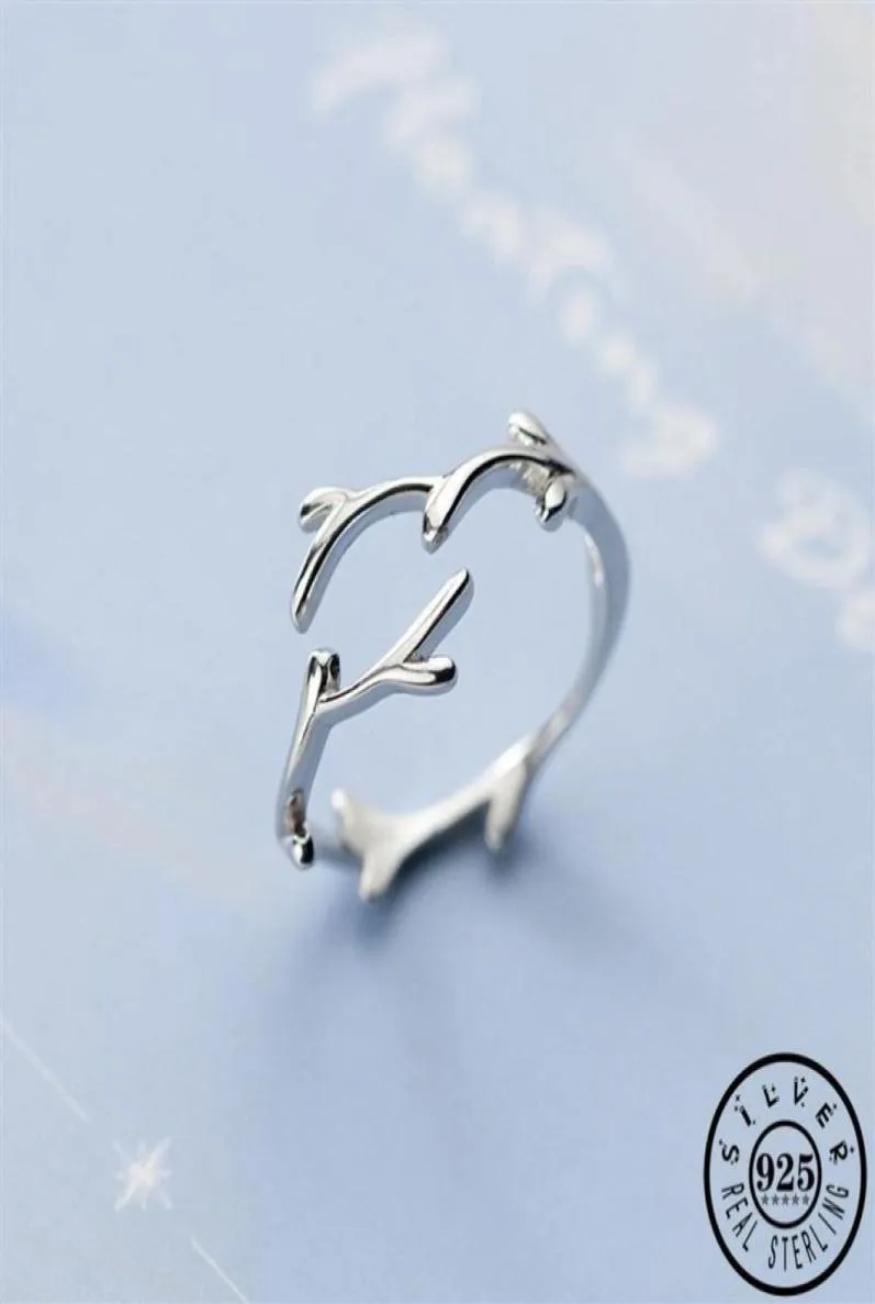 925 Sterling Silver Irregular Tree Branch Shape Adjustable Resizable Open Finger Midi Knuckle Rings Jewellery for Women Girls283D6165816