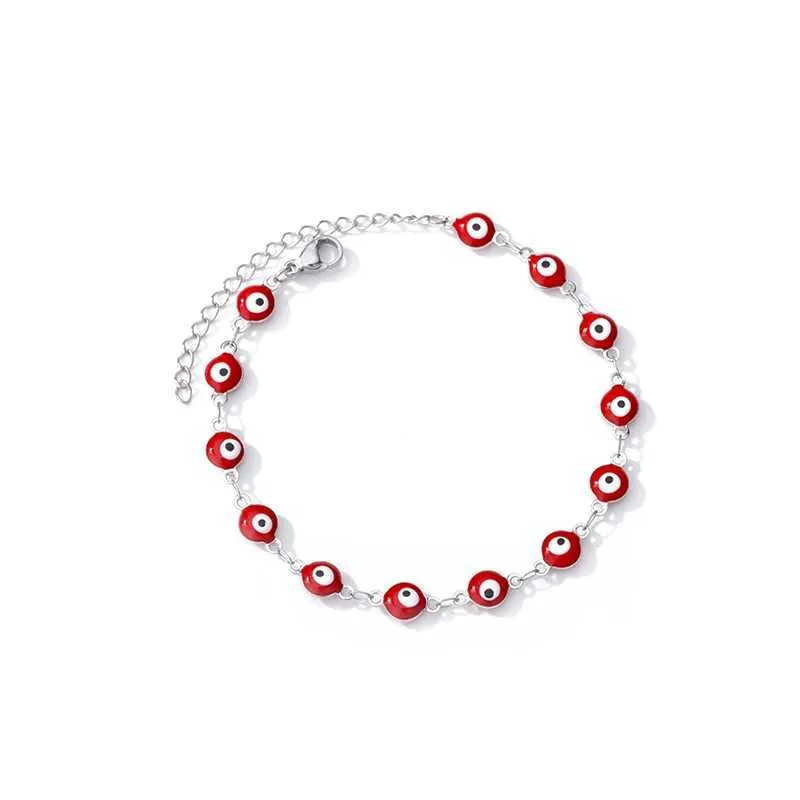Braccialetto Turchia Evil Eye Bead Bracciale per donna Acciaio inossidabile Argento Colore Catena Sottile Braccialetti Donna Boho Moda_voghion.com