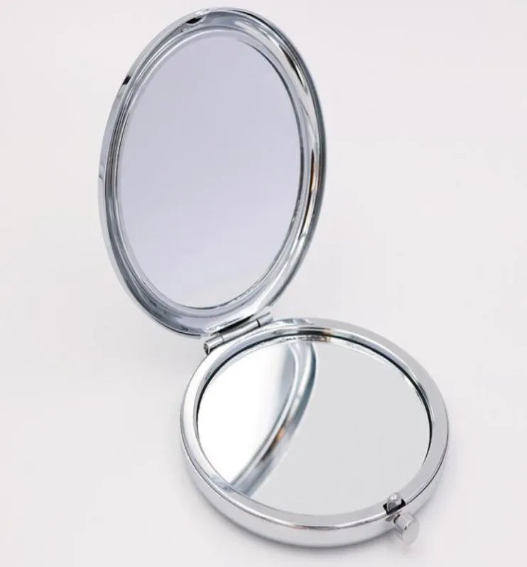 Nuovo specchio tascabile Silver Blank Specchi compatti ottimi per il regalo per la festa di nozze per trucco cosmetico fai -da -te4133094