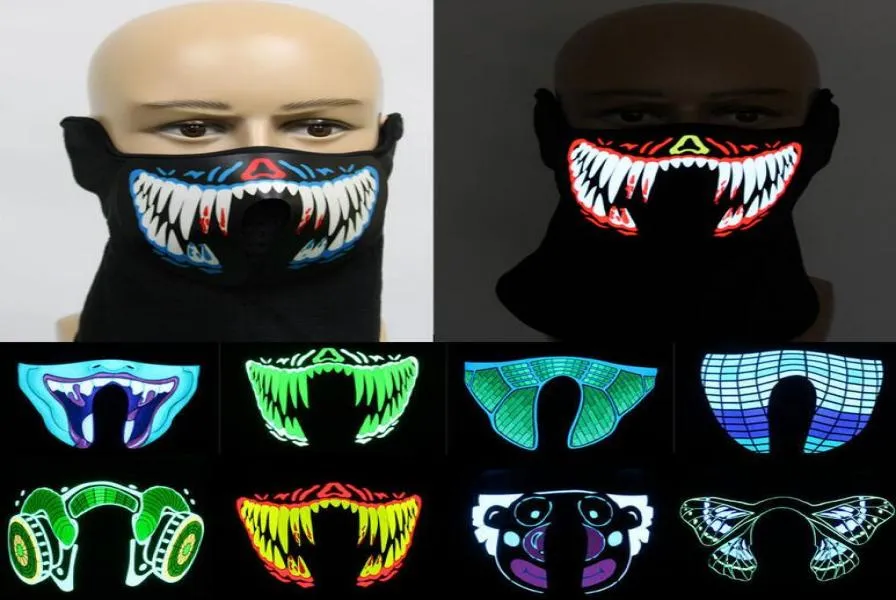 Halloween DJ Music Led Mask Mask Sound Maschera LED Activ Activing Mask per ballare la notte da pattinaggio Masquerade Ship1751367