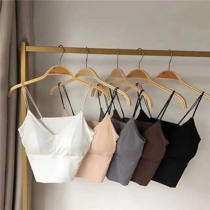 Tanks pour femmes Silk Ice Silk pour femmes Summer Souffable Comfort sous-vêtements Filles Crops Crops Vest Female Black Sexy Tube Tops Bras blancs