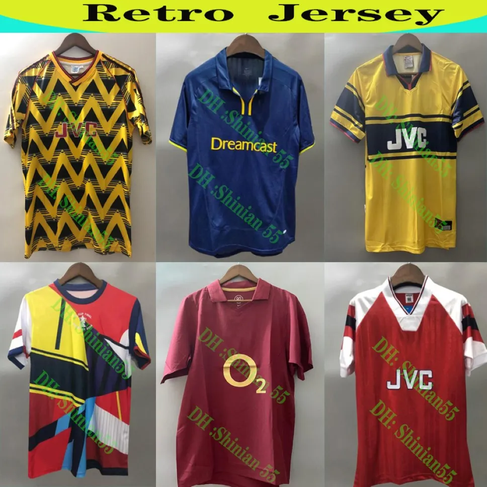 Retro Bergkamp Henry Soccer Jersey 91 94 96 97 98 01 02 04 05 06 07 08 Highbury Ancient Maillot Gunner Shirt 264T