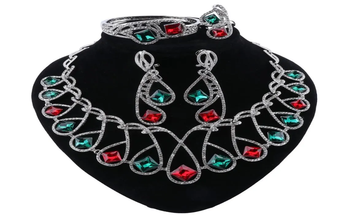 NIGERIAN ENSEMBLE AFRICAN COSTUMIE SET des bijoux de Dubaï Collier Bracelet Bracelet Braceuse pour femmes Bijoux de fête1260993