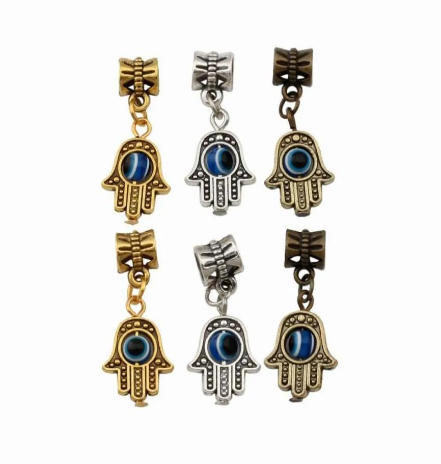 150pcs Hamsa Hand Blue Eye Perle Kabbalah Good Luck Pendants pour les bijoux Bracelet Collier DIY ACCESSOIRES 128X298MM421046871