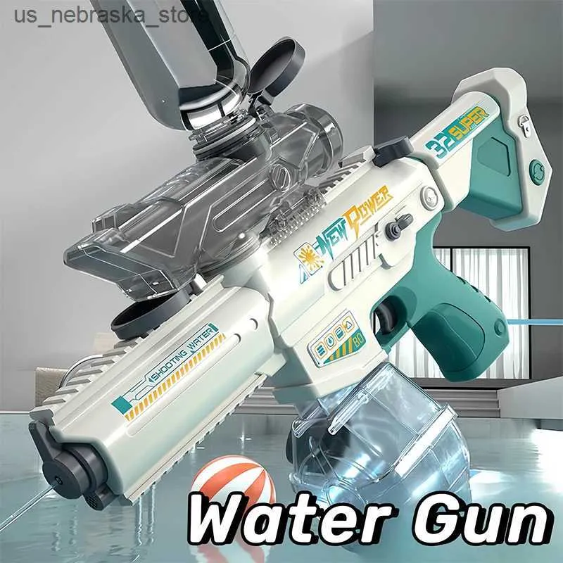 Sandspiel Wasser Spaß M416 Elektrische Wasserpistole Automatisches Saugspielzeug mit Flasche Erwachsener Sommer Schwimmbad Kindergeschenk Q240408
