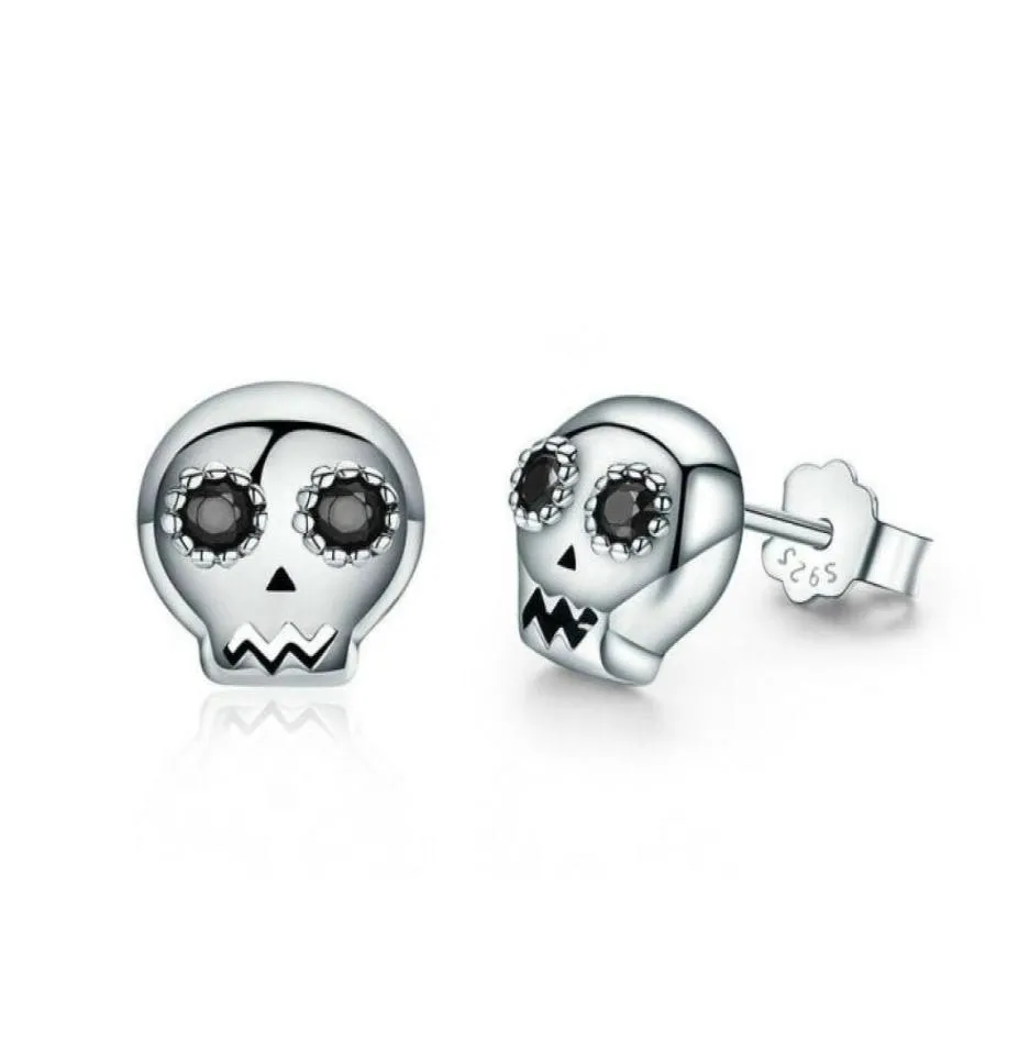 Vintage Real 925 Serling Silver Black Cz Crkull Design Charm Boucles d'oreilles Cool Jewelry96946924822827