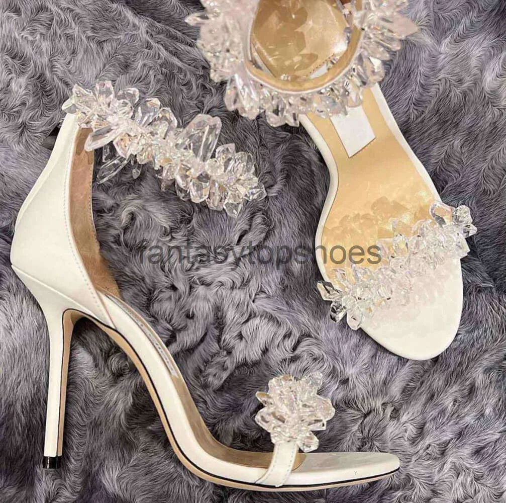 JC Jimmynessity Choo Crystal-embellished Summer Maisel Sandals Shoes for Women Pearls Pumps Feminine Perfect High Heel Lady Dress Eu35-43.Box HBTI