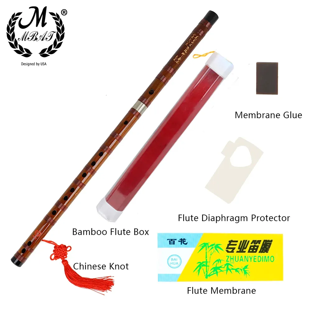 Instrumentos M MBAT Bambu Flute Profissional Woodwind Instrumentos musicais C D E F G Chave de alta qualidade Chinese Dizi Transversal Flauta apito