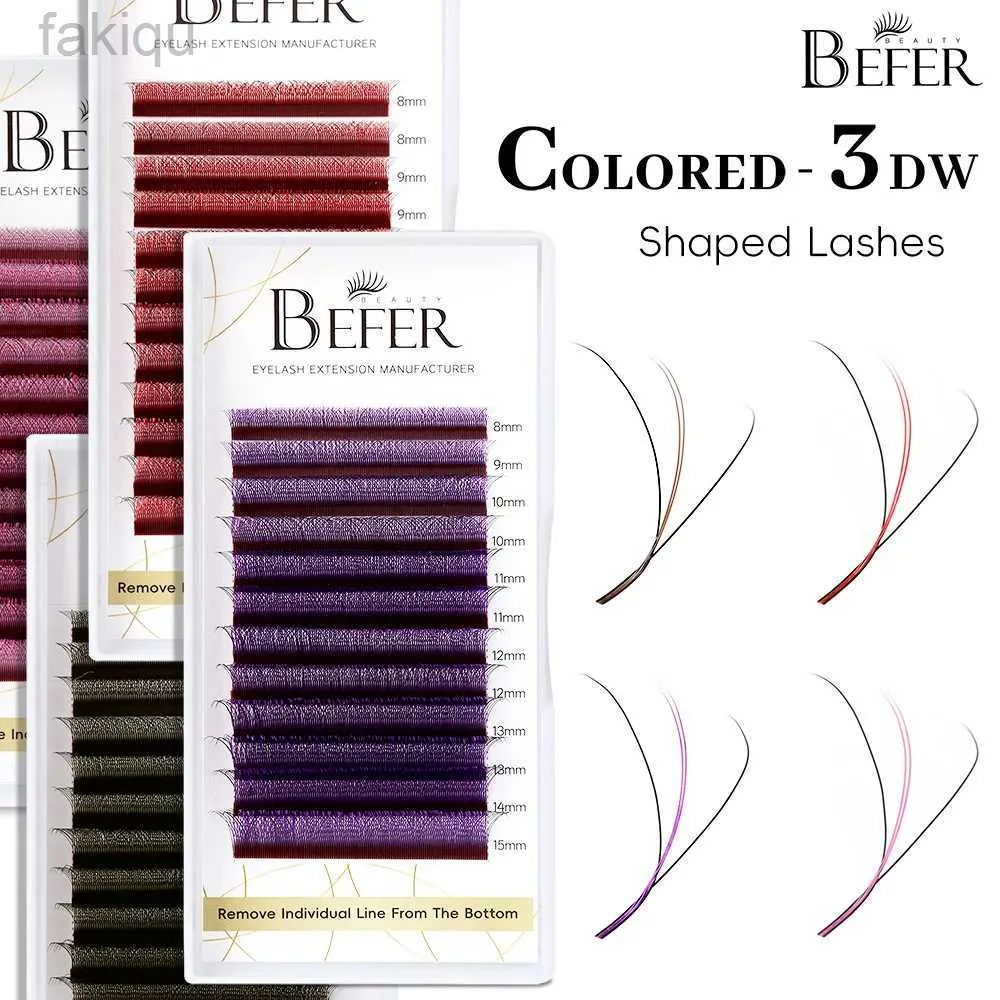 Les faux cils se déshabillent les cils en boucles rouges roses 3d pour les cils fausses de couleur violet brun C D 8-15 pour cils extensions de cils de jeu D240508