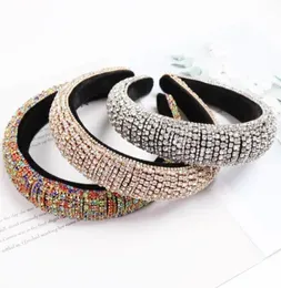 Colorful Baroque  Headband For Women Luxury Shiny Padded Diamond Hairband Hair Accessories Drop 6324566