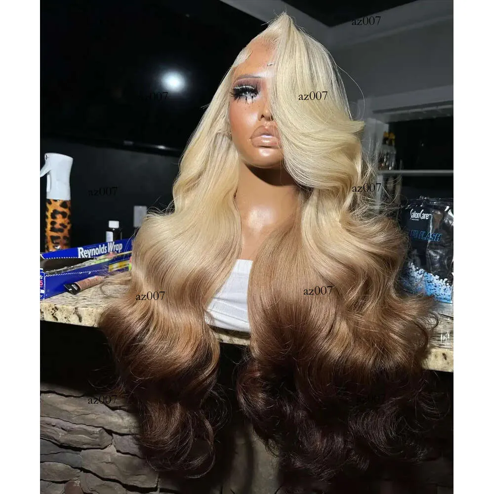 Produkte Blonde für Frauen Highlight Synthetic Spitze vordere Perücken 13x4 Körperwelle vorgezogen mit Baby Haar Langfaser Original Edition