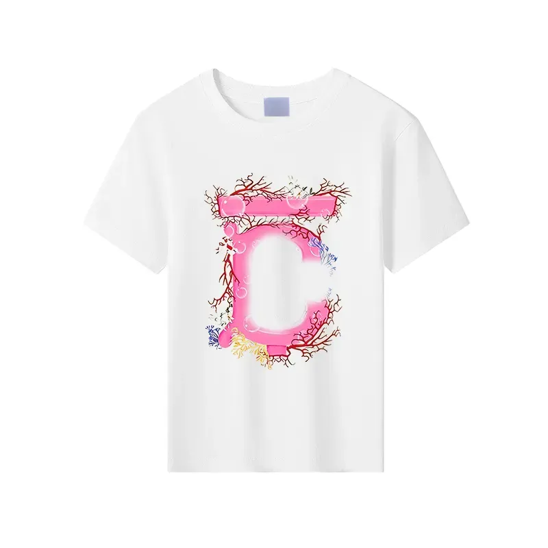 Kinderontwerper Pure katoenen korte mouwen Kinderen katoen jongens meisjes kleding meisjes meisjes t -shirt klassiek 10 kleuren t -shirts ronde nek sdlx geluk