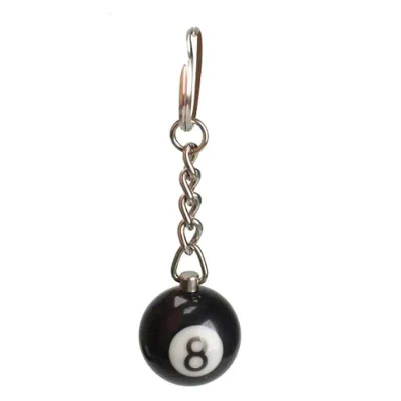 Fashion Creative Billiard Pool Keychain Table Ball Key Ring Lucky Black No8 Chain 25mm Harts Jewelry Gift 240506