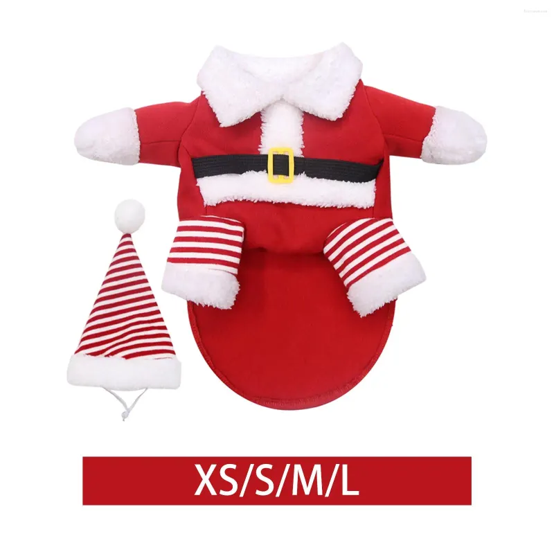 Abbigliamento per cani carino Babbo Natale abito vestiti con cappello Cat Dress Up Christmas