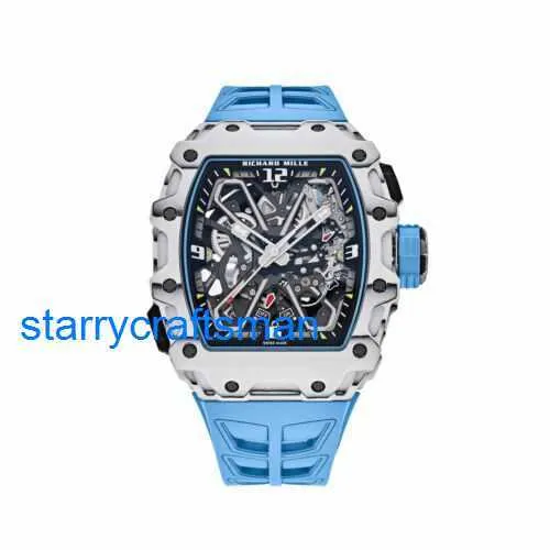 RM Relógios de Luxo Relógios Mecânicos Mills RM35-03 'Rafael Nadal' Blue Rubber Watch Strap 2024 Ste0