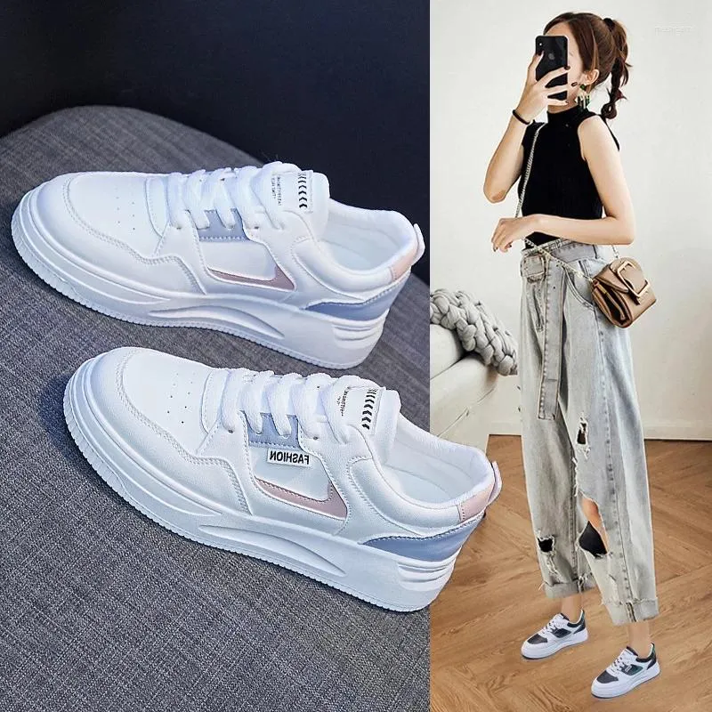 Scarpe casual Spring Women Leather White Strip Strip Skateboard Girl Student Sneakers Vulcanized