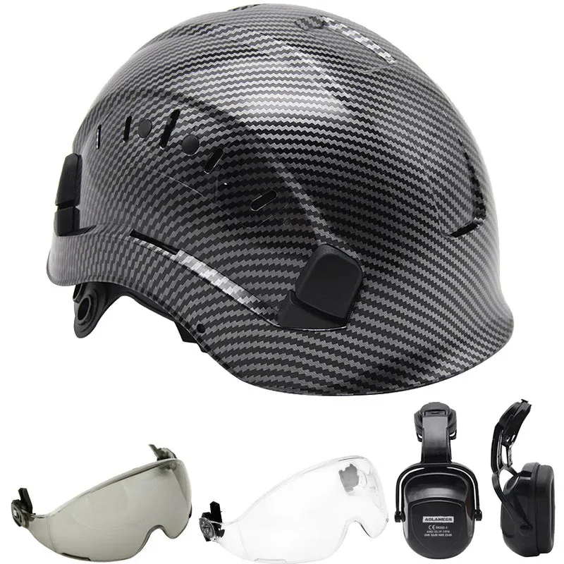 Helme CE Carbonfasersicherheit Helm für Ingenieur Bau Industrial Protective Working Rettung Fahrrad Motorradhelme Hartkappe