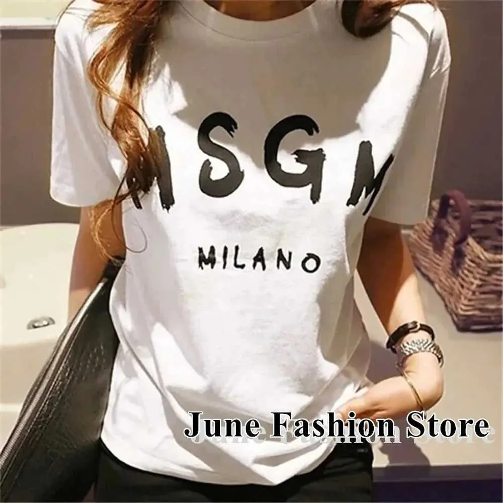 T-shirt féminin lettre de mode d'été imprimé plus t-shirt t-shirt dames coton top dames dames dames coloride colore t-shirt filles strt vêtements y240506