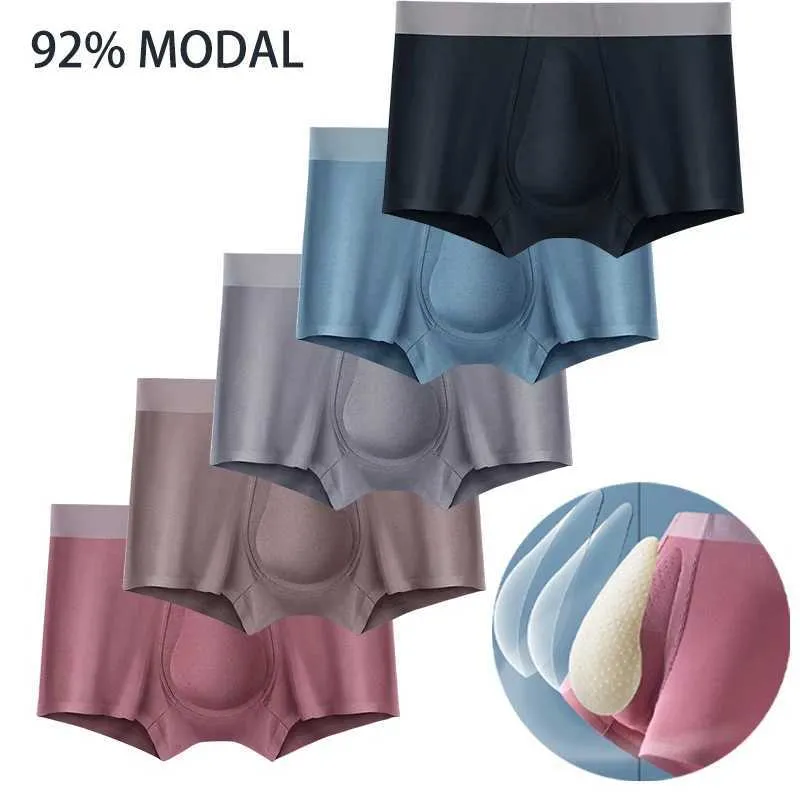 Sous-pants 4 paquets de technologies de latex antibactérien de technologie noire sous-vêtements pour les sous-vêtements pour hommes sans module de trace Boxer confortable et respirant Y240507