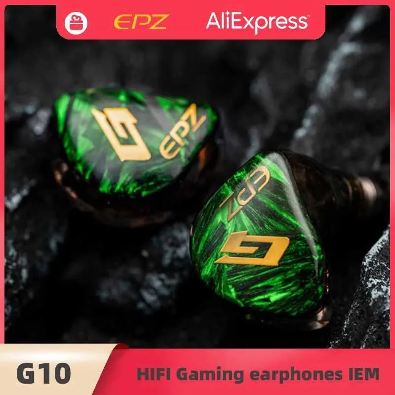 Headsets EPZ G10 headphone cable HIFI 10MM LCP dynamic drive IEM in ear monitor 0.78 2-pin detachable cable headphone game head J240508