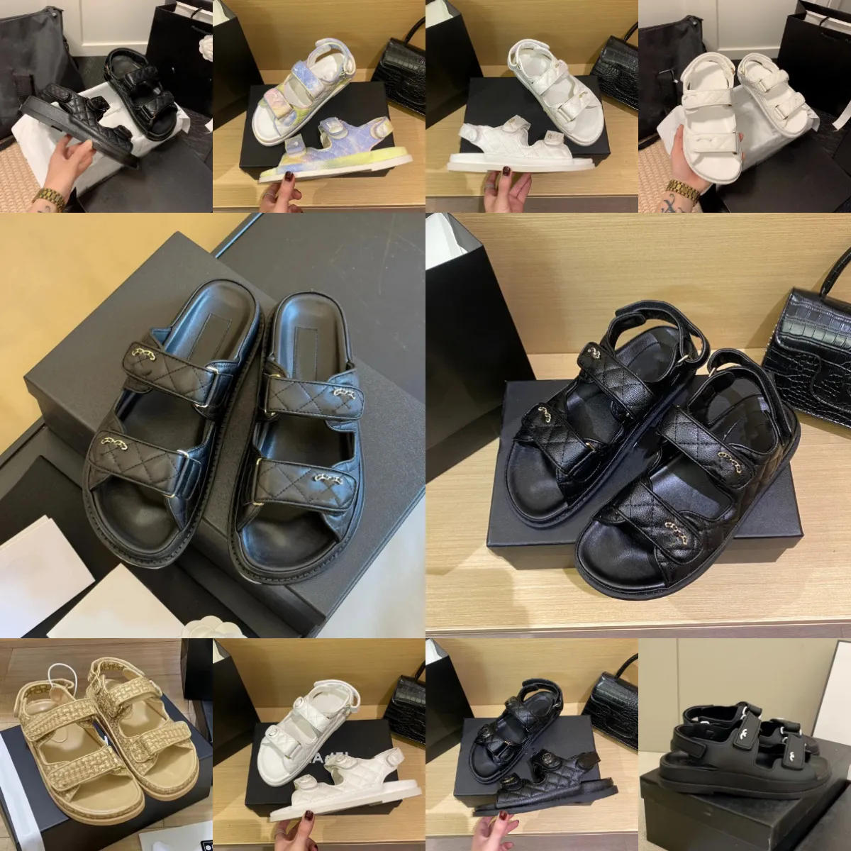 10a Dad Sandalen Designer Sandalen Damen Sandalen Designer Slipper rutschen Luxus Sandalen Keile stapfen hochwertiger Leder Casual Sandale Sommer Strand Sandalen Sandalen