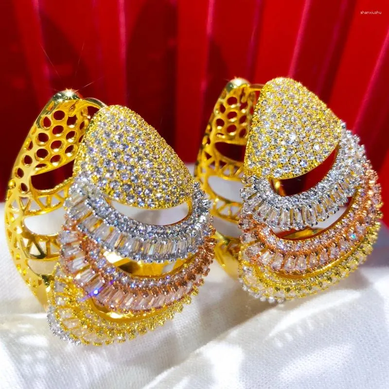 Boucles d'oreilles en peluche missvikki cerceau brillant de luxe pour femmes bijoux de fête de mariée de la fête aux bijoux de mode de mode