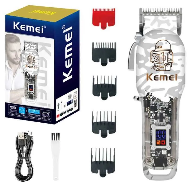 Trimmer des cheveux Kemei KM-2137 Ajustement de cheveux puissants Clipper Clipper Barber Electric Hair Trimmer pour les hommes Machine de coupe de cheveux sans fil professionnel T240507