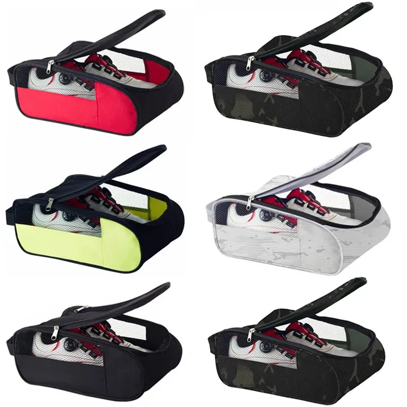 1pcs Golfschuhe Tasche tragbare Reißverschlüsse Sportschuhkoffer atmungsaktiv