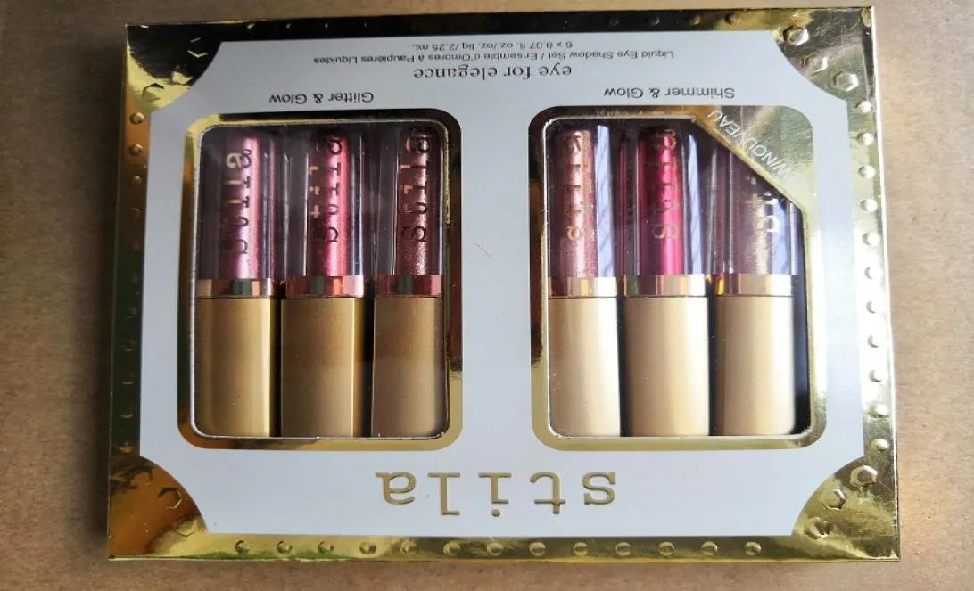 6 Farben Stila Lip Gloss Eye für Elegance Make -up Limited Edition Flüssiger Lidschatten Set Cosmetics Erde Farbe Lidschatten2802772