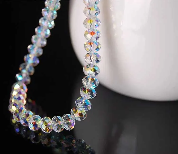 Perlen Und Kristall Armband Elastisch Weiß Schmal Glänzend_voghion.com