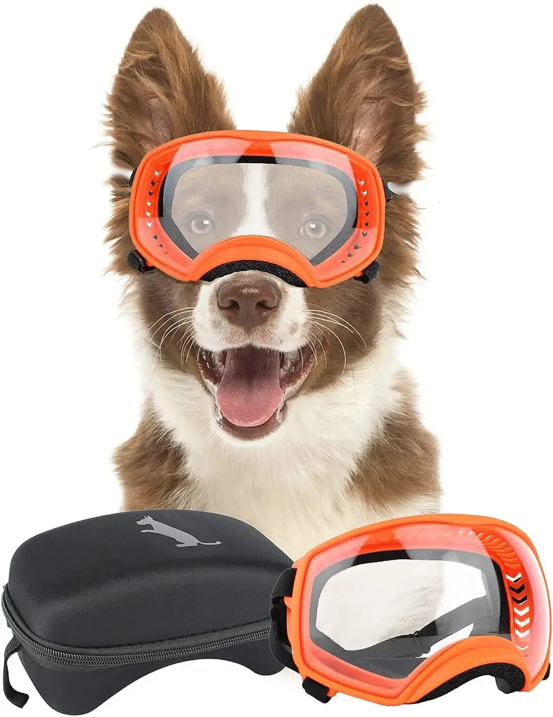 ATUBAN Dog Goggles Large BreedDog Sunglasses for Large Dog Clear Goggles Eye Protection for Medium Dog Outdoor UV Protection 240507