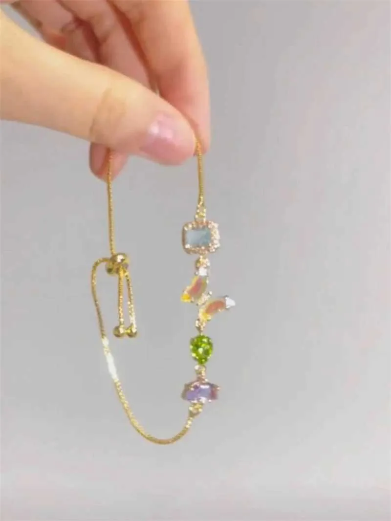Bracciale farfalla regolabile con cristallo oro per donna_voghion.com