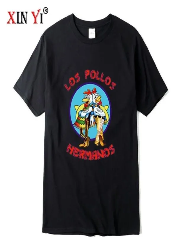 Синь Йи Высококачественная футболка с высокой качеством 100 хлопок Bad Bad Pollos Chicken Brothers Printed Casual Funcil