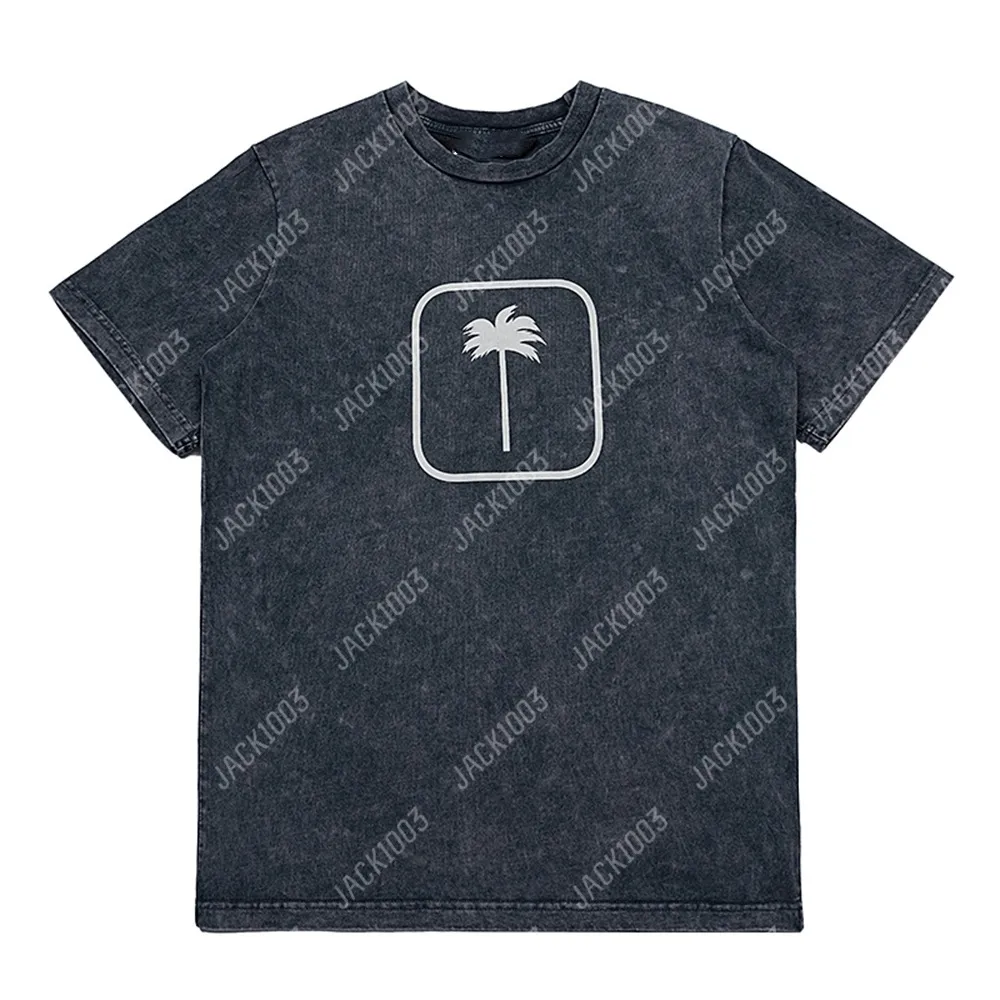 Palm Pa 24SSs Sommerbriefendruck Logo T Shirt Freund Geschenk Lose übergroße Hip Hop Unisex Kurzarm Liebhaber Stil Tees Engel 2179 EJA