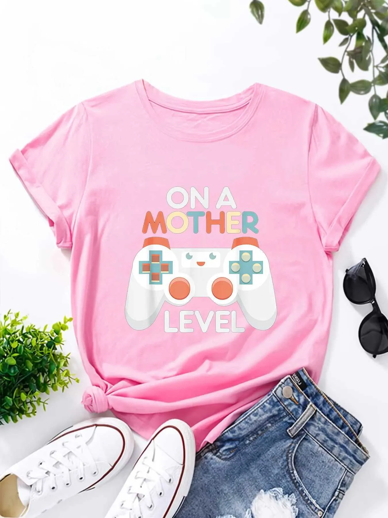T-shirt da donna Funny Mothers Day Gamer T-shirt Gift Graphic Thirts Shirts Women Summer Cash Shirt Womans Y2K Tops T-Shirts Crop Top Ts Y240506