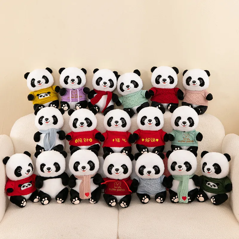 Simulazione carina di bambole di panda rossa, souvenir di Chengdu floreali, ragazze delle bambole, peluche per bambini, bambole di panda