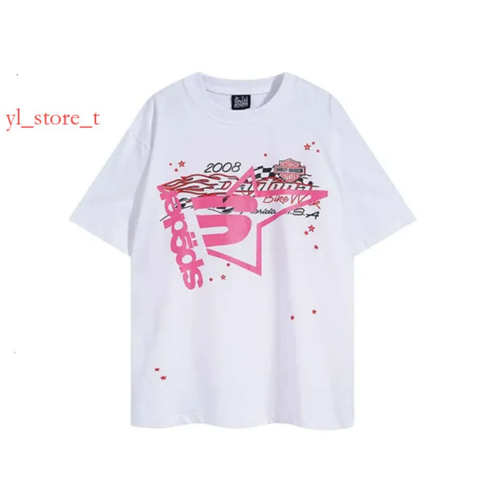 Women Summer Designer T-shirt Trendy SP5de Spide Web 555555 T-shirt a manica corta stampata per uomini e donne American High Street Mezzo maniche 7063