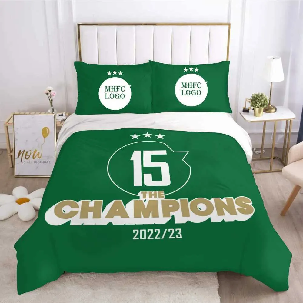 Ensembles de literie Israël MHFC MacCabi - Haïfa Champions 15 Set Set Couche de couette Single Twin King Size Quilt Cover Home Textile 3PCS J240507