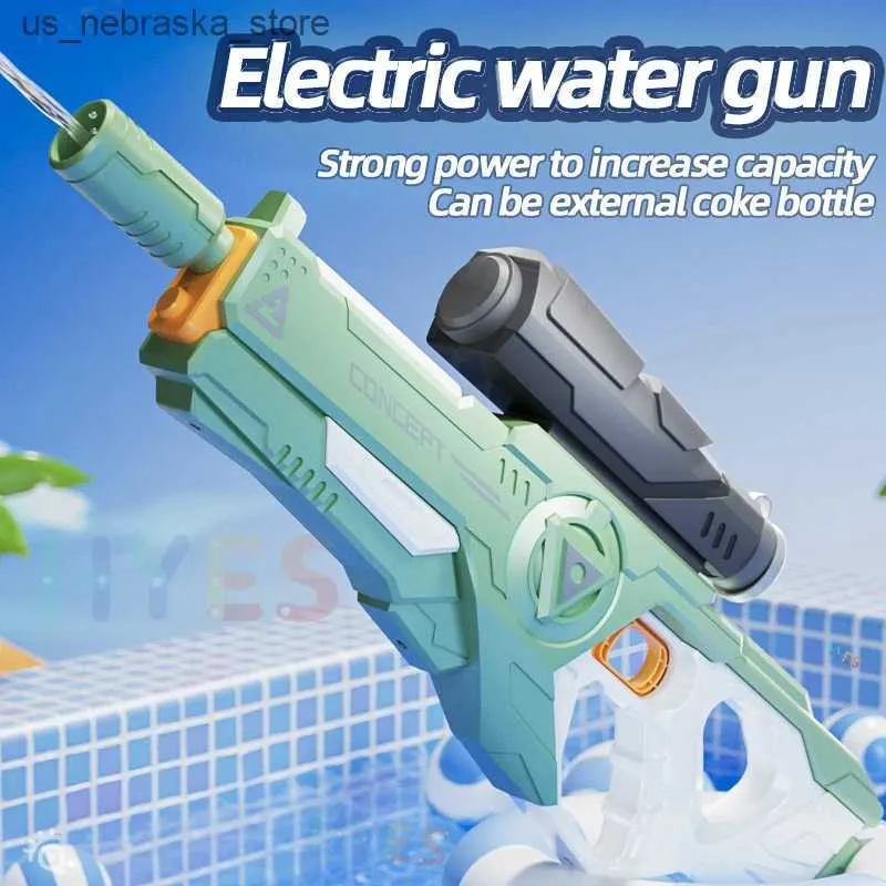 Sand Play Water Fun Summer Gun Toy Electric High Voltage hela automatisk skytte utomhuspool strandgåva Q240408