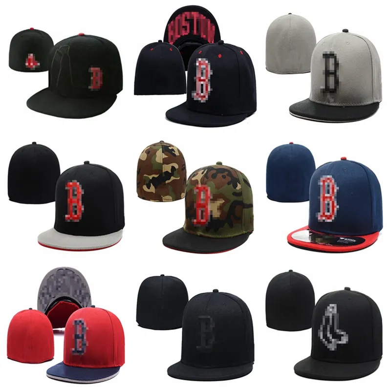 Red Sox- b lettre de baseball Caps os Gorras hommes Hip Hop Cap Sport Fashion Fashion Full Fermed Fitted Hats