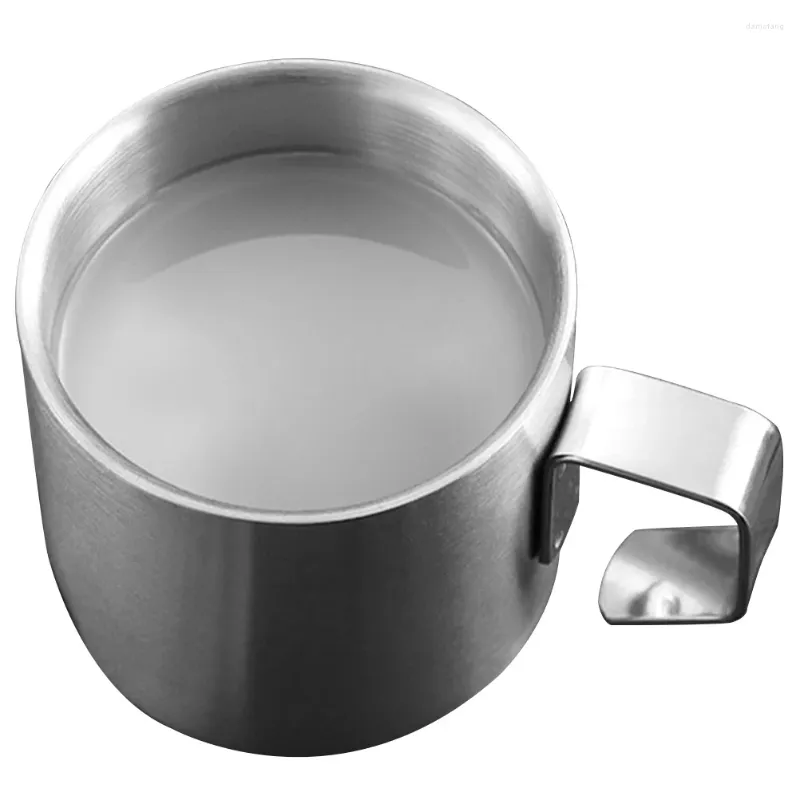 Vinglas i rostfritt stål kopp frukost metall kaffemuggar mjölk