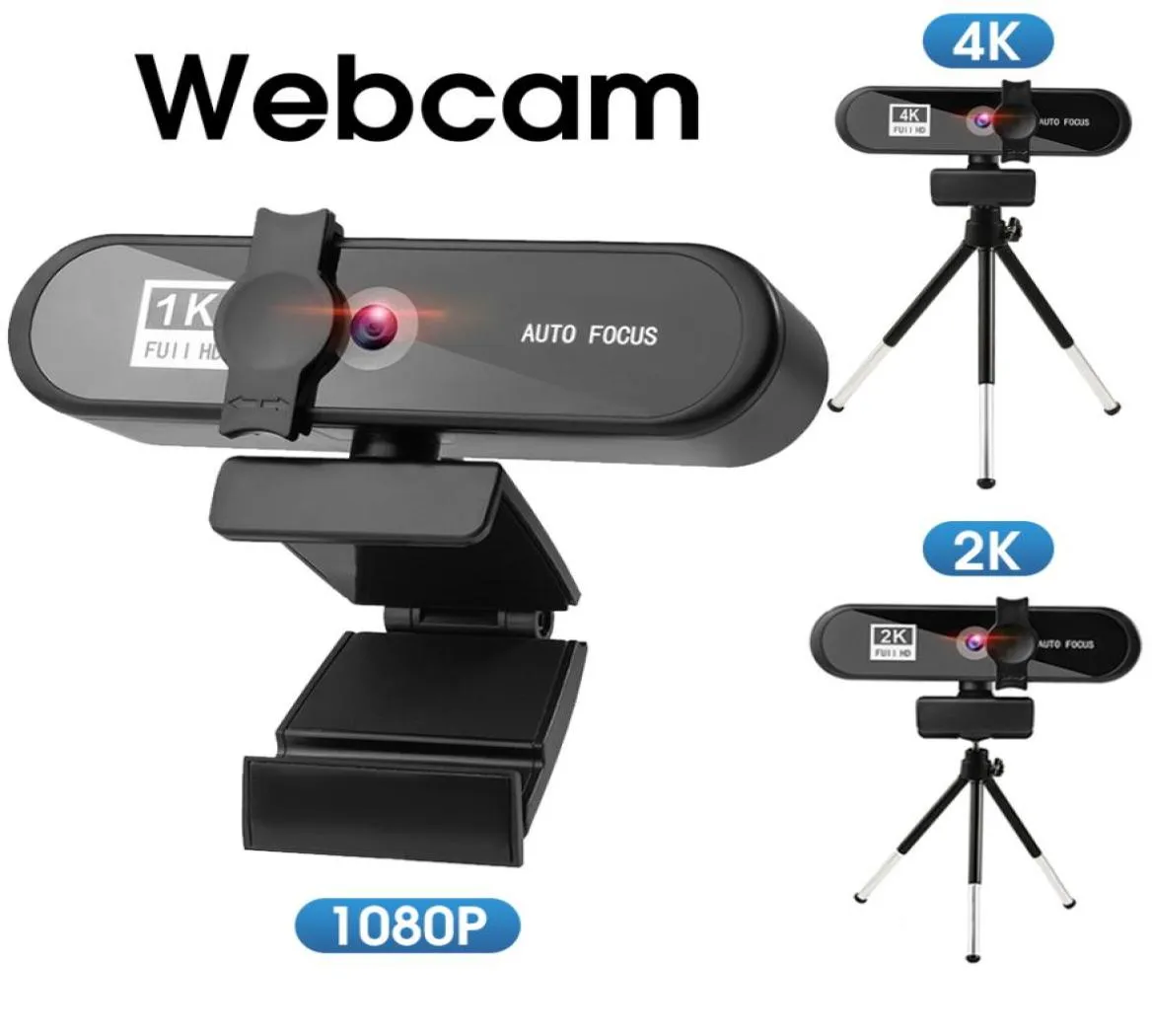 Webcam 1080P Mini Computer PC Camara Auto Focus Laptop Webcam 4K With Microphone Web Cam For YouTube Live Broadcast Video Work5699262