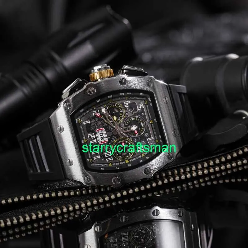 RM Luxury Watches Mechanical Watch Mills Johnson Watch Men's Mechanical Xenon Gas Wormhole Concept Men's Mechanical Tritium Gas Watch Black Silver Styr