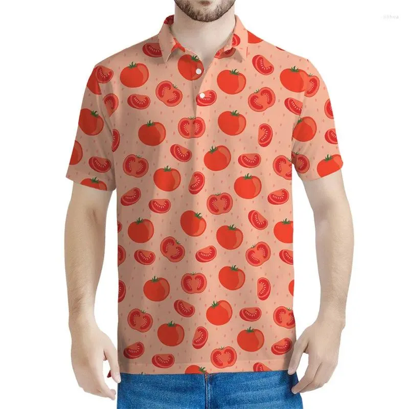 Polos pour hommes Polo graphique rouge graphique Men 3D Carton de dessin animé Tee-shirts T-shirt décontracté T-shirt Revers surdimensionné surdimensionné